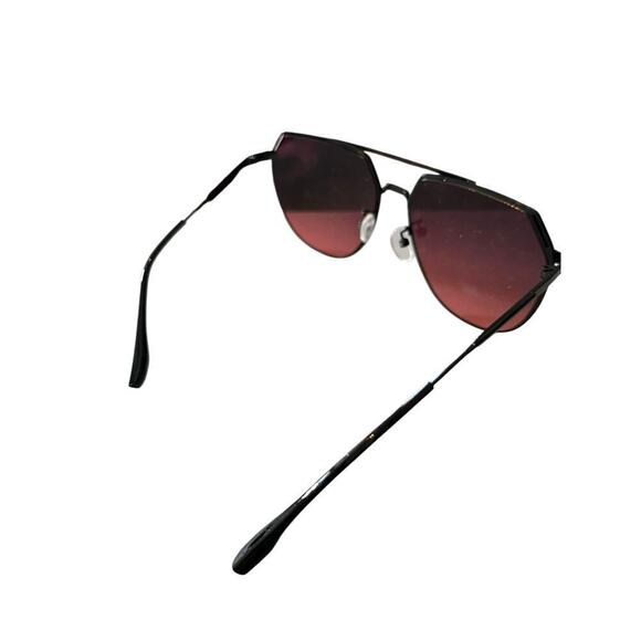 TOPFOXX Women\'s Black Frame Farrah Ruby Red Lens Oversized Aviator Sunglasses main image 6